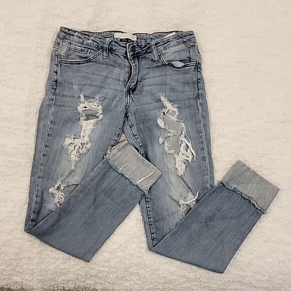 Nature Distressed Cuffed Jeans size 27 - Picture 1 of 9